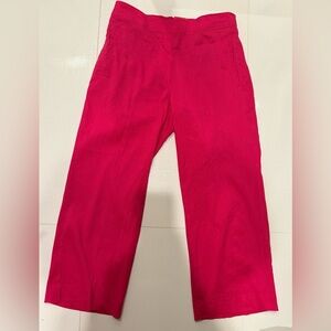 Cartonnier Anthropologie Pant Womens Pink Fuchsia Linen Crop Flares